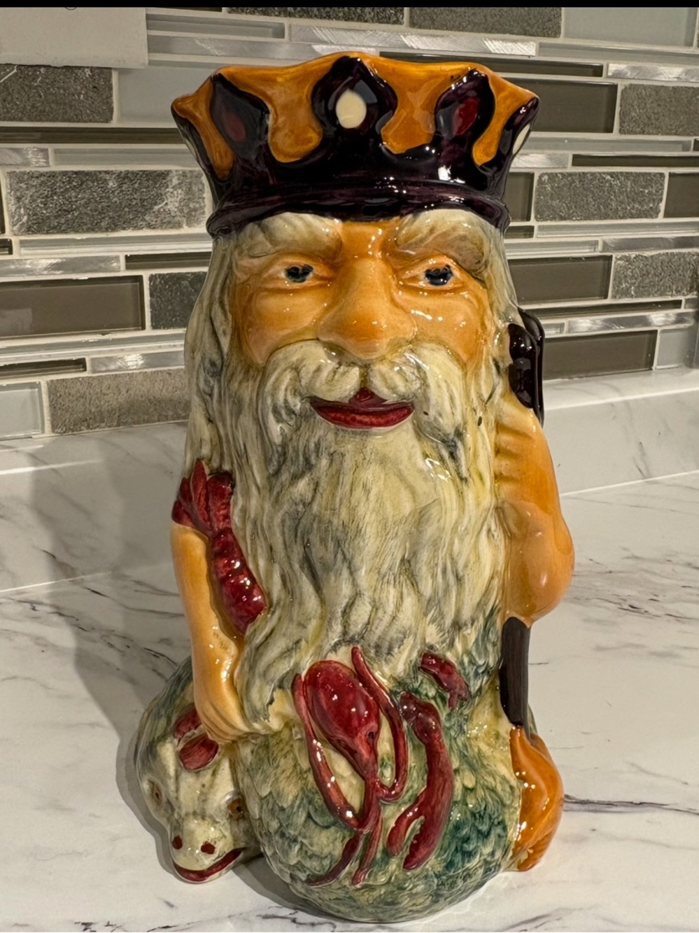 Vintage Father Neptune Toby Jug Crown Devon Shorter England